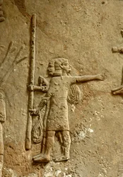 Relief föreställande en byggarbetsplats, Ashurbanipals palats, Nineve, c.645 f.Kr.